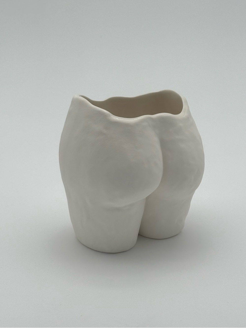 ANISSA KERMICHE Popotin Curved White Vase